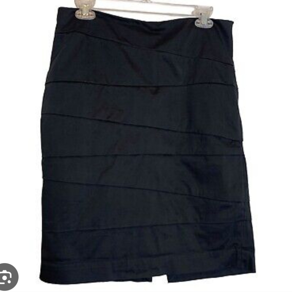 White House Black Market Skirt Womens 8 Black AsymmetricaL Panel Sz 10